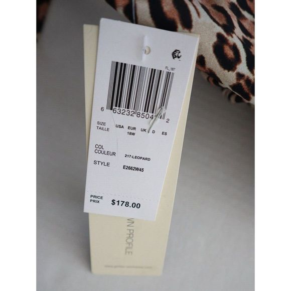 Profile x Gottex Plus Sz 18W Leopard Printed Flyaway One Piece Swimsuit $178 - Picture 8 of 9